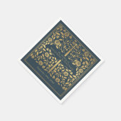 Gray Royal Medieval Gold Sword Wedding Serviette (Ecke)