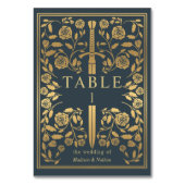 Gray Royal Medieval Sword Wedding Tischnummer (Vorderseite)