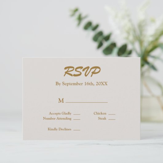 Gray RSVP Card (Stehend Vorderseite)