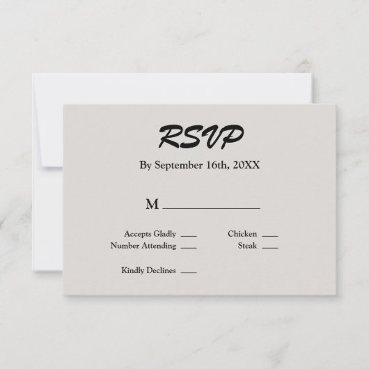 Gray RSVP Card Karte (Vorderseite)