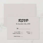 Gray RSVP Card Karte (Vorne/Hinten)