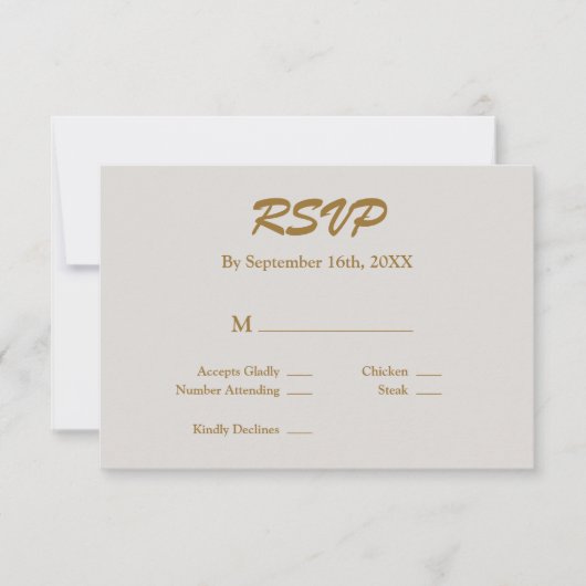 Gray RSVP Card Karte (Vorderseite)