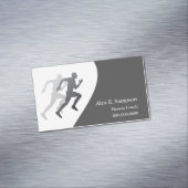 Gray Runner Fitness Coach Magnetische Visitenkarte (Beispiel)