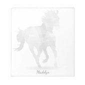 Gray Running Horse Cubism Notizblock (Vorderseite)