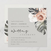 GRAY RUST MONSTRERA WATERCOLOR FLUSSBREITE EINLADUNG (Vorne/Hinten)