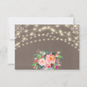 Gray Rustic Blume Mason Jar String Lights RSVP Karte (Rückseite)