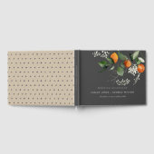 Gray Rustic Boho Orange Blossom Botanische Hochzei Gästebuch (Voll)