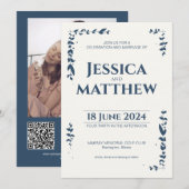 Gray Rustic Botanical All-in-One Hochzeit Einladung (Vorne/Hinten)