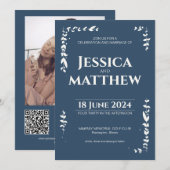 Gray Rustic Botanical All-in-One Hochzeit Einladung (Vorne/Hinten)