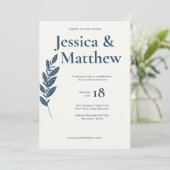 Gray Rustic Chic All-in-One Hochzeit Einladung (Stehend Vorderseite)