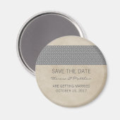 Gray Rustic Damask Speichern Sie das Date Magnet (Vorderseite/Rückseite)
