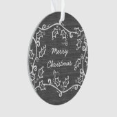 Gray Rustic Holly Acrylic Ornament (Vorderseite)