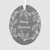 Gray Rustic Holly Acrylic Ornament (Vorderseite)