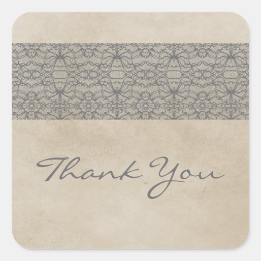 Gray Rustic Lace Danke Stickers (Vorderseite)