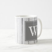 Gray Rustic Monogram Tasse (VorderseiteRechts)