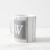 Gray Rustic Monogram Tasse (Vorderseite Links)