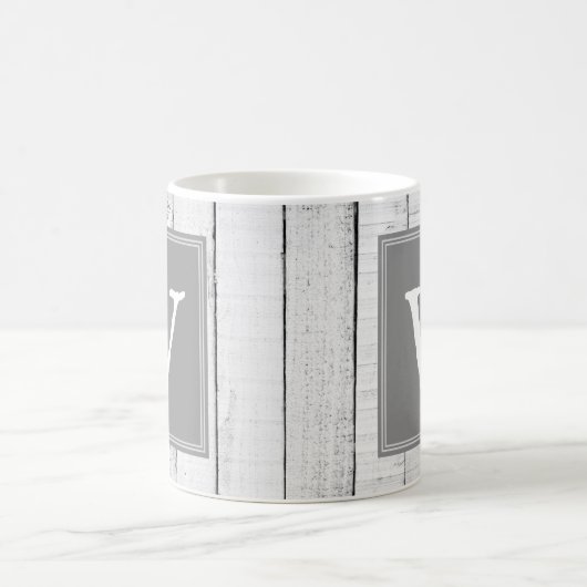 Gray Rustic Monogram Tasse (Mittel)