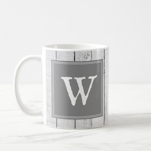 Gray Rustic Monogram Tasse (Links)