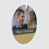 Gray Rustic Weihnachts-Foto Ornament (Vorderseite)