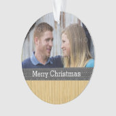 Gray Rustic Weihnachts-Foto Ornament (Vorderseite)