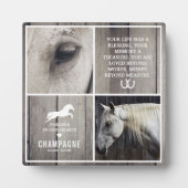 Gray Rustic Wood Horse Memorial Foto Collage Fotoplatte (Vorderseite)