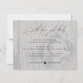 Gray Rustic Woodgrain Winter Wedding Vielen Dank Einladung (Vorderseite)
