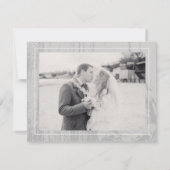 Gray Rustic Woodgrain Winter Wedding Vielen Dank Einladung (Rückseite)