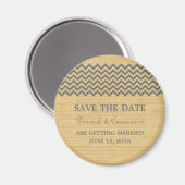 Gray Rustic Zickzack Save the Date Magnet (Vorderseite/Rückseite)