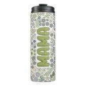 Gray Sage Boho Floral 3D-Effekt Mama Thermosbecher (Vorderseite)