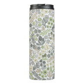 Gray Sage Boho Floral 3D-Effekt Mama Thermosbecher (Rückseite)