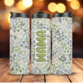 Gray Sage Boho Floral 3D-Effekt Mama Thermosbecher
