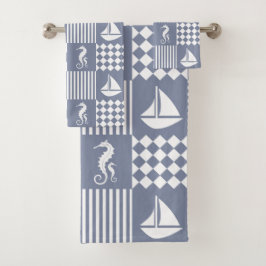 Gray Sailing Badhandtuch Set