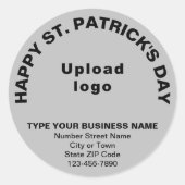 Gray Saint Patrick Business Round Sticker (Vorderseite)