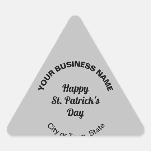 Gray Saint Patrick Business Triangle Sticker (Vorderseite)