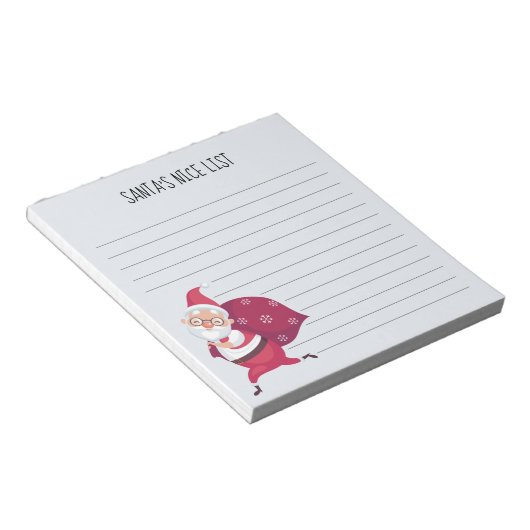 Gray Santa's Nice List Notizblock (angewinkelt)