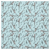 Gray Saxophone Musiknote Pattern Stoff (Muster)