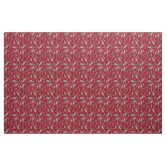 Gray Saxophone Musiknote Pattern Stoff (Fat Quarter (45,7 x 55,9 cm))
