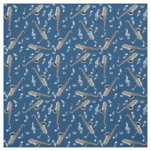 Gray Saxophone Musiknote Pattern Stoff (Muster)