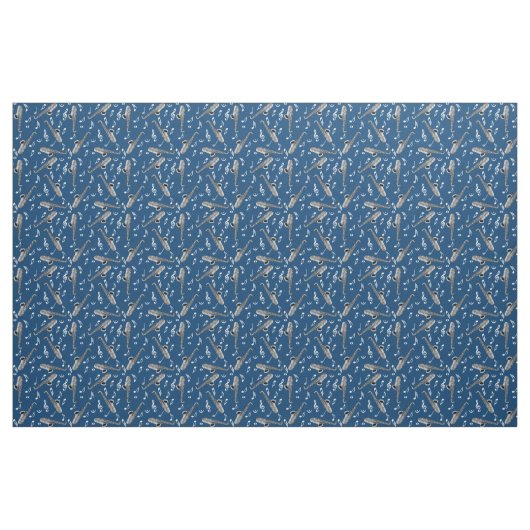 Gray Saxophone Musiknote Pattern Stoff (Fat Quarter (45,7 x 55,9 cm))
