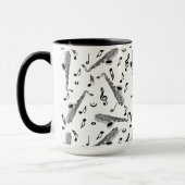 Gray Saxophone Musiknote Pattern Tasse (Links)