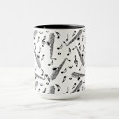 Gray Saxophone Musiknote Pattern Tasse (Zentrum)