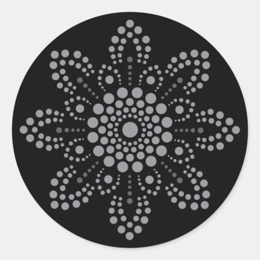 Gray Scale Round Mandala Template Sticker (Vorderseite)