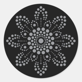 Gray Scale Round Mandala Template Sticker