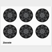 Gray Scale Round Mandala Template Sticker (Blatt)