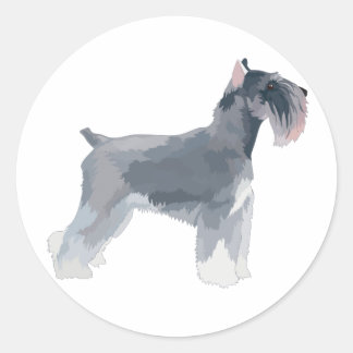 Gray Schnauzer Runder Aufkleber
