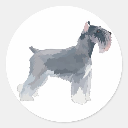 Gray Schnauzer Runder Aufkleber (Vorderseite)