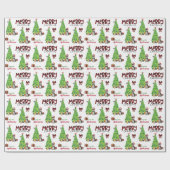 Gray Schnauzer Terrier, Bird und Weihnachtsbaum Geschenkpapier (Flach)