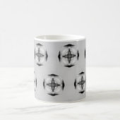 Gray Schwarz-Weiß-Schildkrötenherzen Kaffeetasse (Mittel)