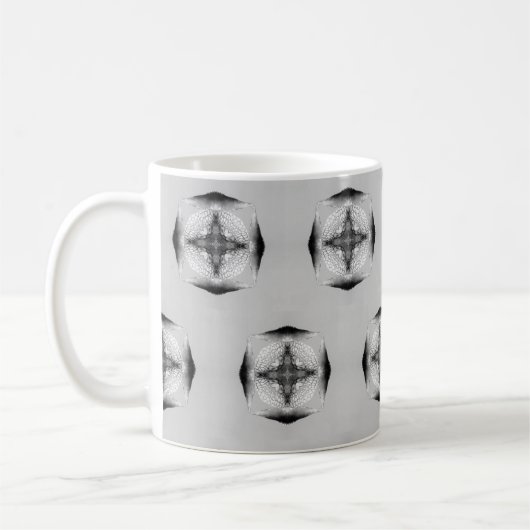 Gray Schwarz-Weiß-Schildkrötenherzen Kaffeetasse (Links)