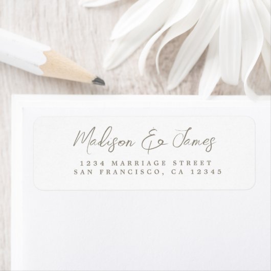 Gray Script Elegant Wedding Rücksendeadresse (Insitu)
